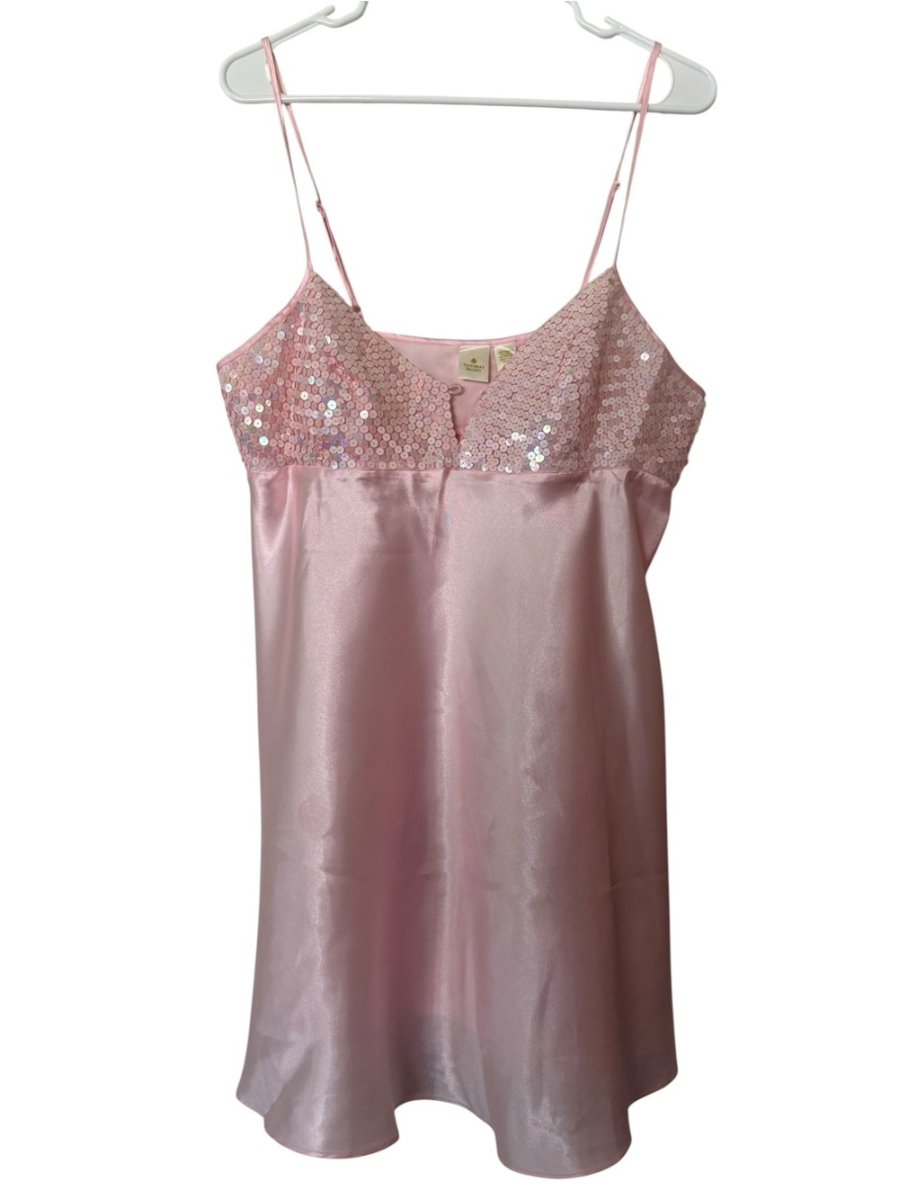 Victoria's Secret Pink Sequin Satin Camisole Slip